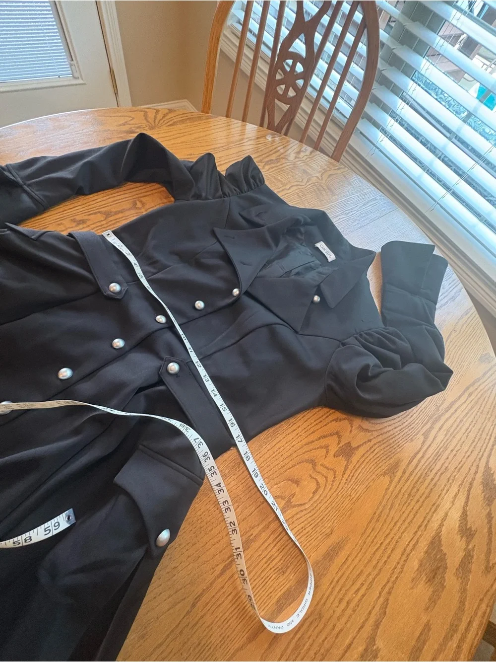Chic Star Goth steampunk Victorian style dress military trenchcoat black S